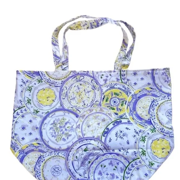 Hand Crafted Purple Mandala Floral Tote Fabric All Purpose Carry Shoulder Purse - Picture 6 of 7